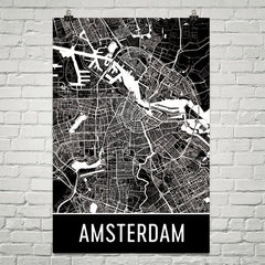 Amsterdam Street Map Poster Orange