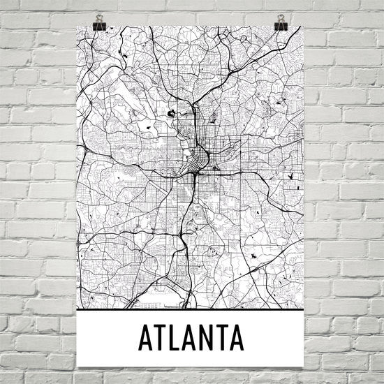 Atlanta Street Map Poster - Wall Print by Modern Map Art