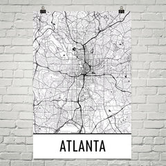 Atlanta Street Map Poster Black