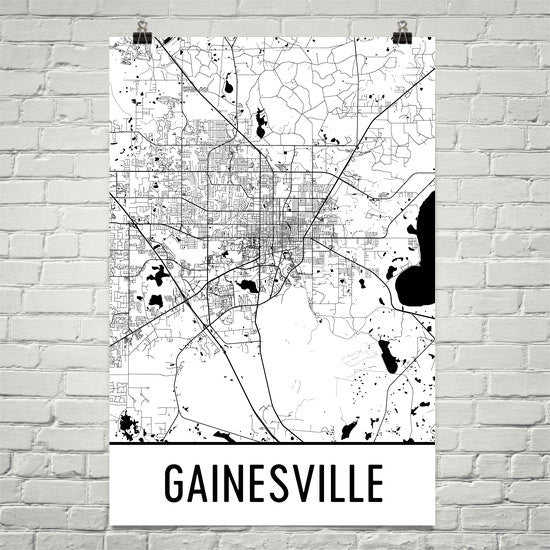 Gainesville FL Street Map Poster Black