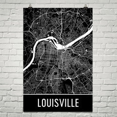 Louisville KY Street Map Poster White