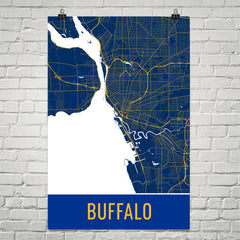 Buffalo NY Street Map Poster White