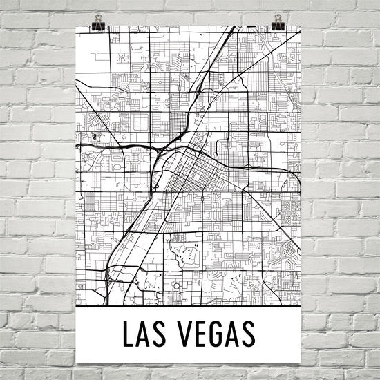 Las Vegas NV Street Map Poster White