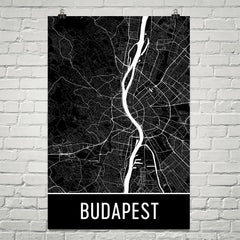 Budapest Street Map Poster Green