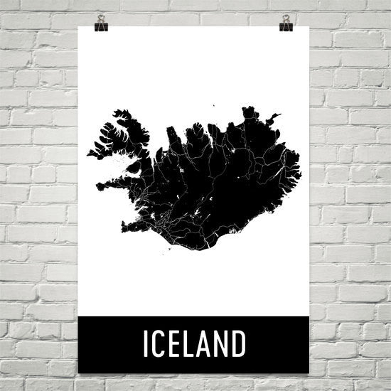 Iceland Street Map Poster Blue