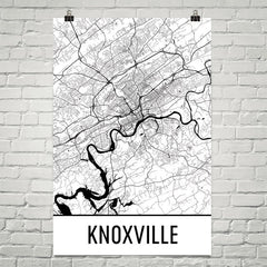 Knoxville TN Street Map Poster White