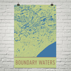 Boundary Waters Street Map Poster Green