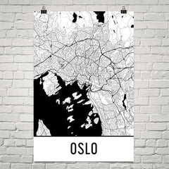 Oslo Norway Street Map Poster White