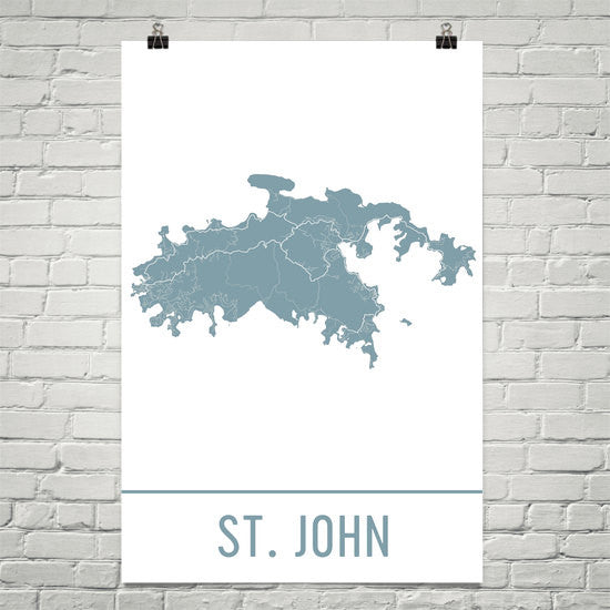 St. John Street Map Poster White
