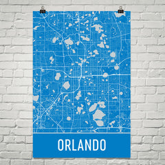 Orlando FL Street Map Poster Blue