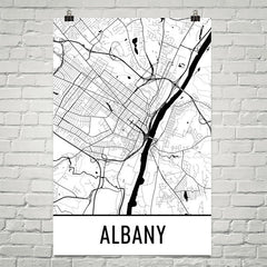 Albany NY Street Map Poster White
