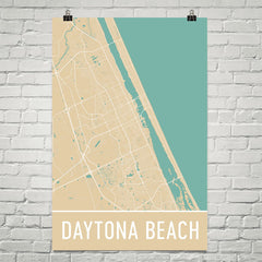 Daytona Beach FL Street Map Poster Black