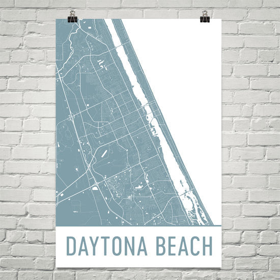 Daytona Beach FL Street Map Poster White