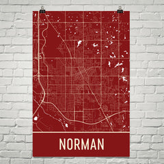 Norman Street Map Poster Red