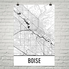 Boise Idaho Street Map Poster White