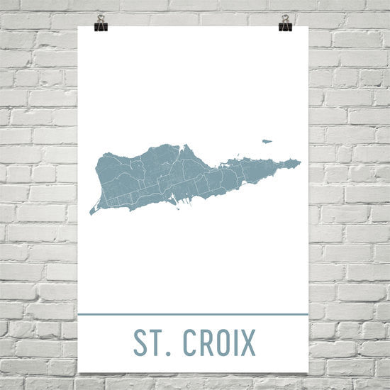 St. Croix Street Map Poster White