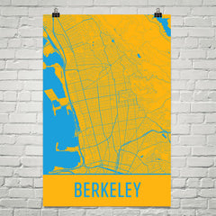 Berkeley CA Street Map Poster Blue