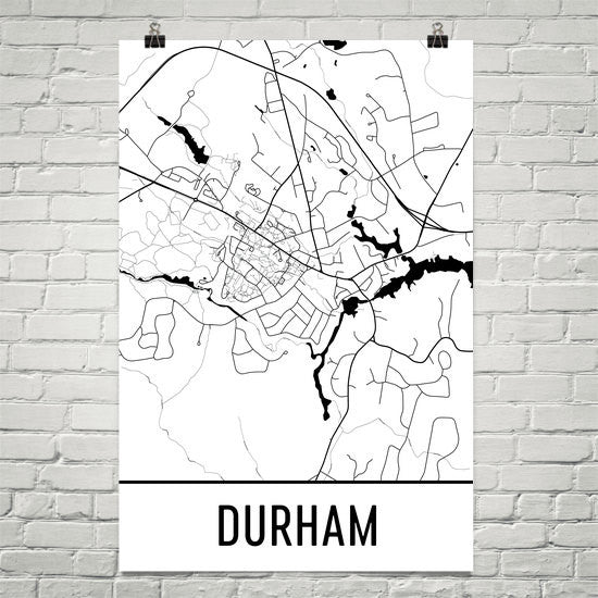 Durham NH Street Map Poster White