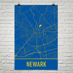 Newark DE Street Map Poster Blue