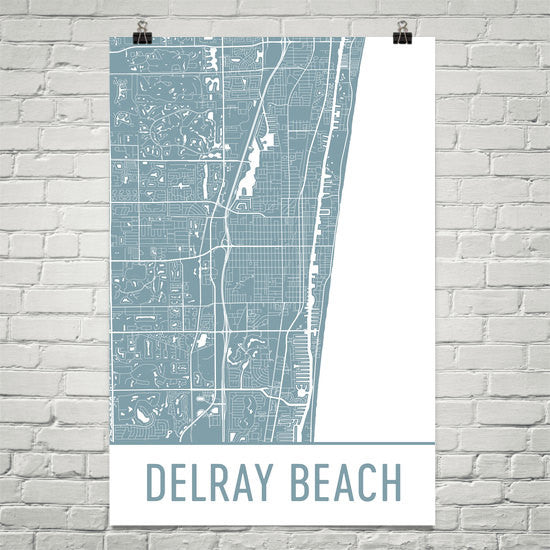 Delray Beach FL Street Map Poster White