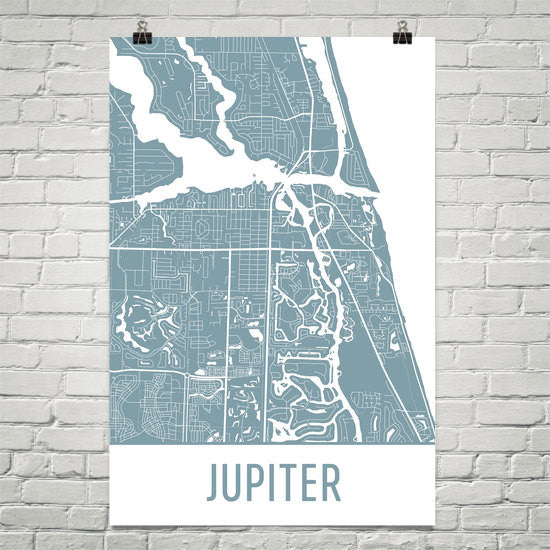Jupiter FL Street Map Poster White
