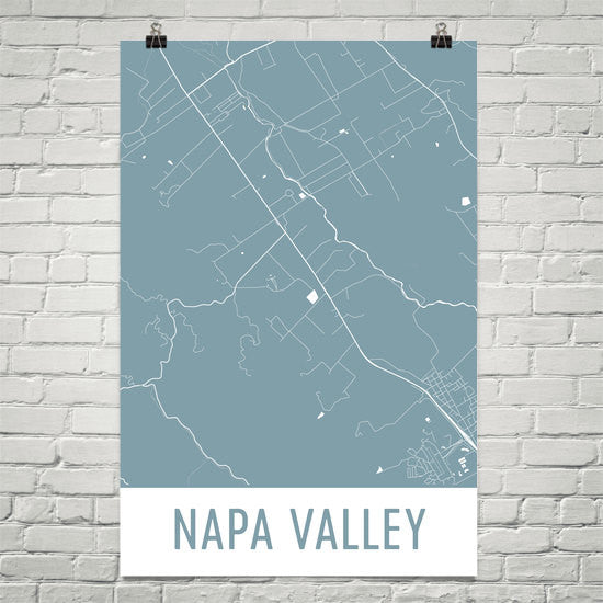 Napa Valley CA Street Map Poster Blue