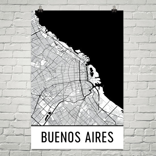 Buenos Aires Street Map Poster White