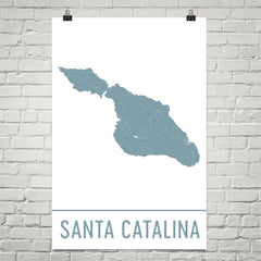 Catalina Island CA Street Map Poster Black