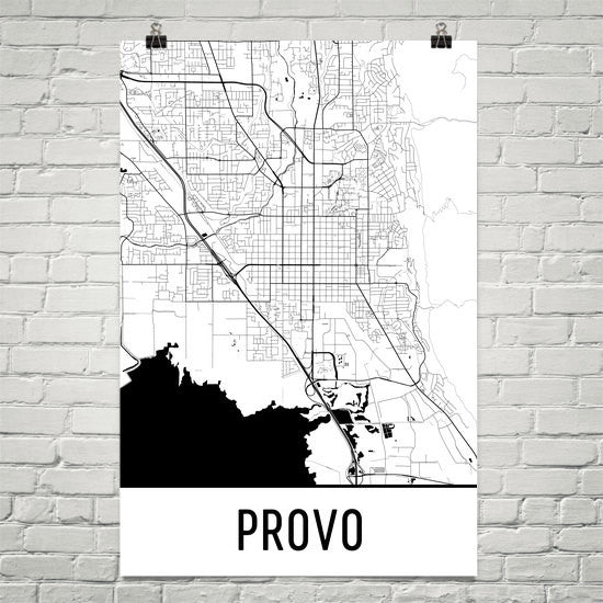 Provo UT Street Map Poster White