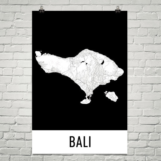 Bali Indonesia Map Poster