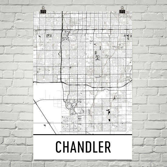 Chandler AZ Street Map Poster White