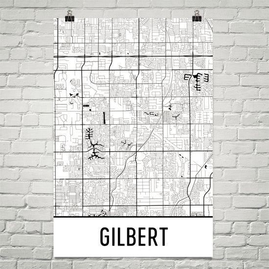 Gilbert AZ Street Map Poster White
