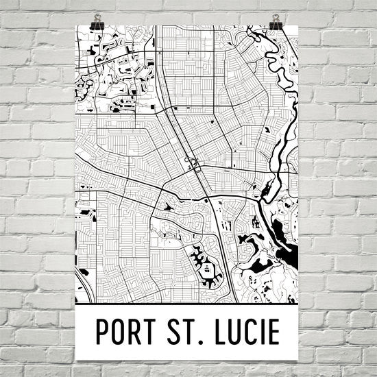 Port St. Lucie Florida Street Map Poster White