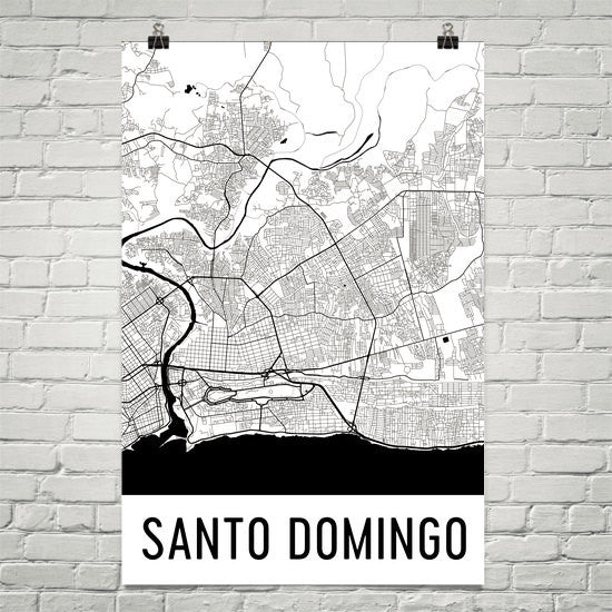 Santo Domingo Dominican Republic Street Map Poster White