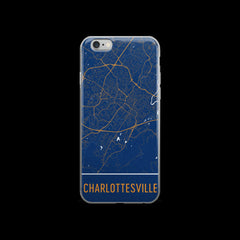 Charlottesville Map iPhone 6 or 6s Case by Modern Map Art