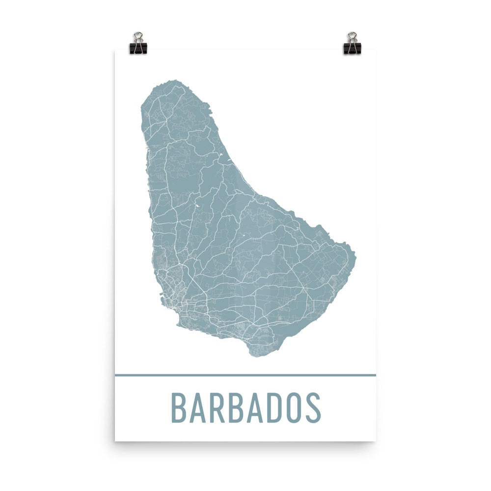 Barbados Street Map Poster Black