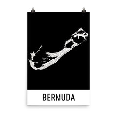 Bermuda Street Map Poster Blue