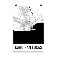 Cabo San Lucas Street Map Poster Blue