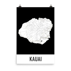 Kauai Street Map Poster Blue