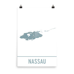 Nassau Bahamas Street Map Poster Black