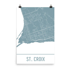 St. Croix Street Map Poster Black