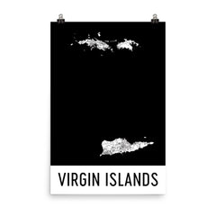 US Virgin Islands Street Map Poster Blue