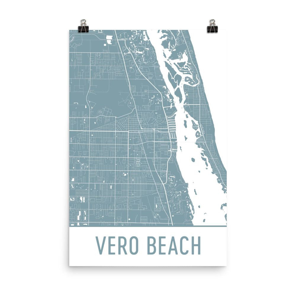 Vero Beach FL Street Map Poster White