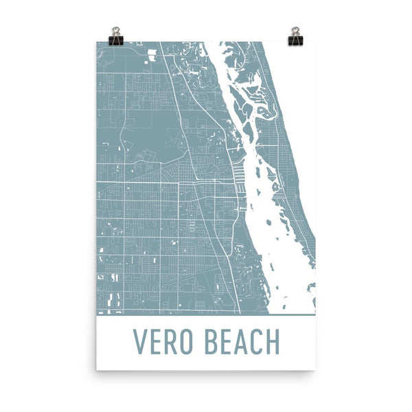 Vero Beach FL Street Map Poster White