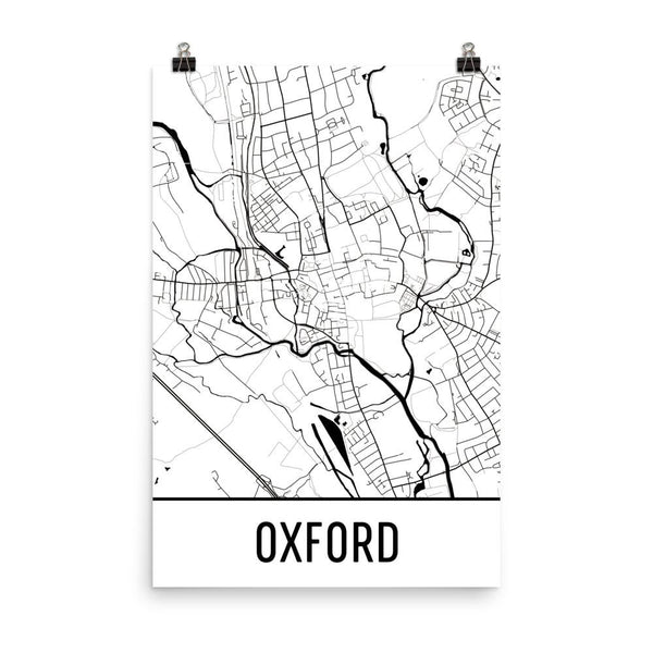 Oxford UK Street Map Poster White