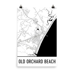 Old Orchard Beach ME Street Map Poster Blue