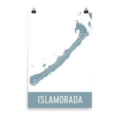Islamorada Street Map Poster White