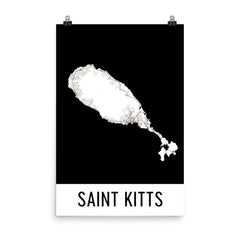 Saint Kitts Street Map Poster Blue