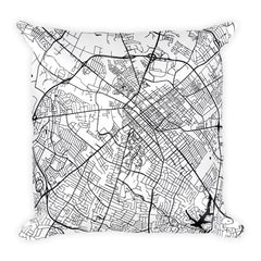 Lexington black and white throw pillow with city map print 18x18