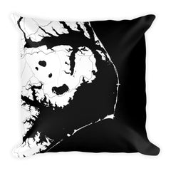 Outer Banks NC black and white throw pillow with city map print 12x20 Blue